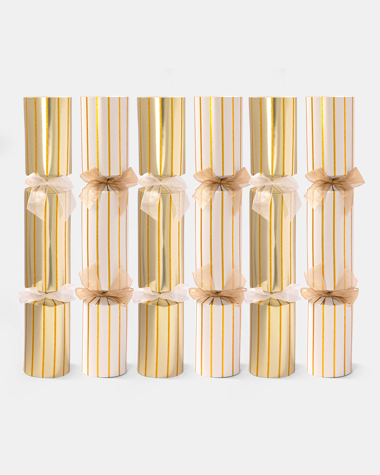 Stripes and Sparkles Christmas Crackers - 6 Pack