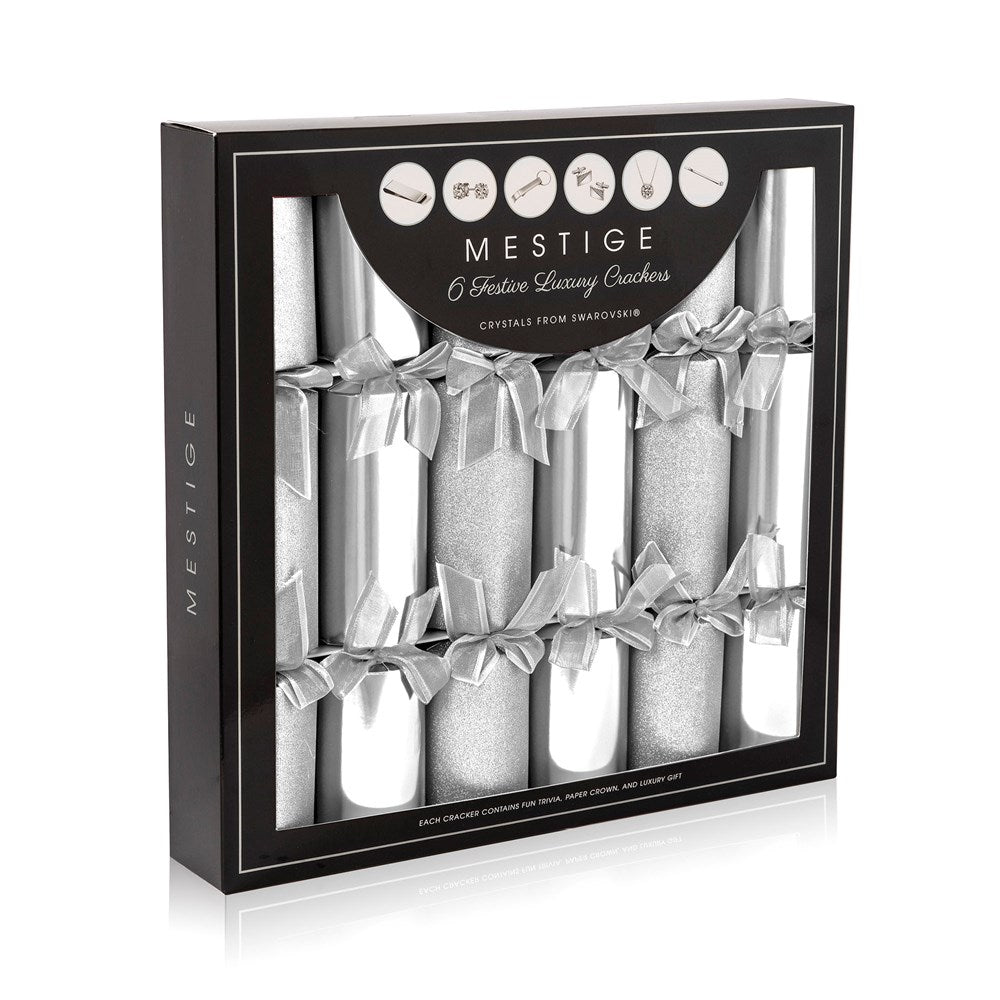 Load image into Gallery viewer, Luxury 6-Pack Crackers Silver Glitter &amp;amp; Silver
