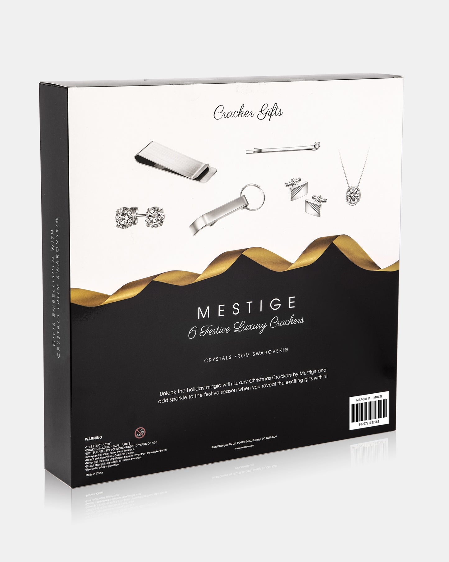 Luxury 6-Pack Crackers Silver Glitter & Silver