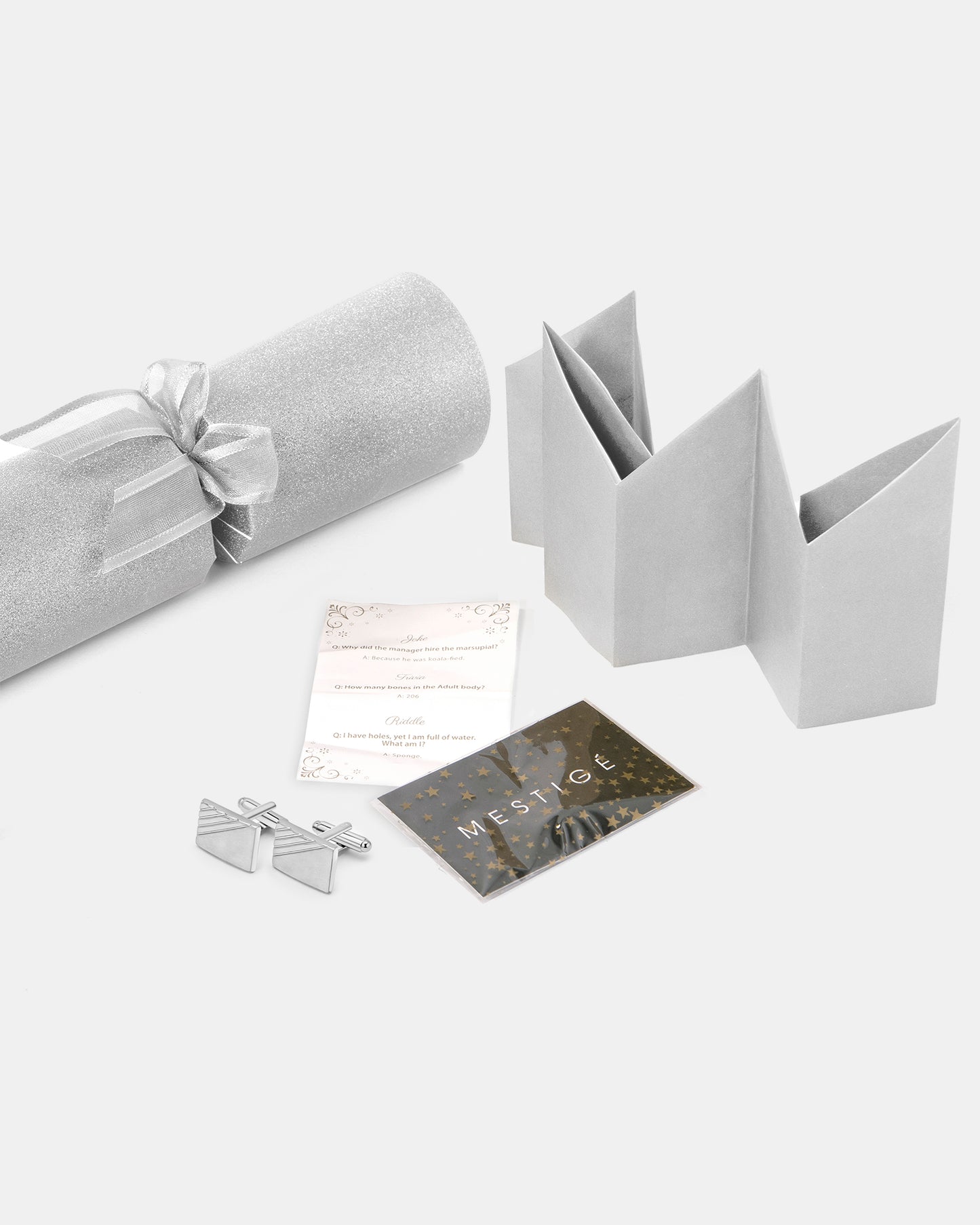 Luxury 6-Pack Crackers Silver Glitter & Silver