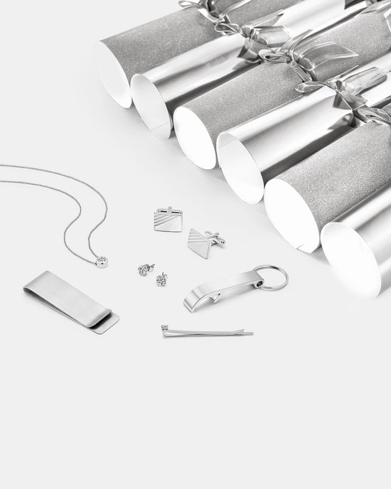 Luxury 6-Pack Crackers Silver Glitter & Silver