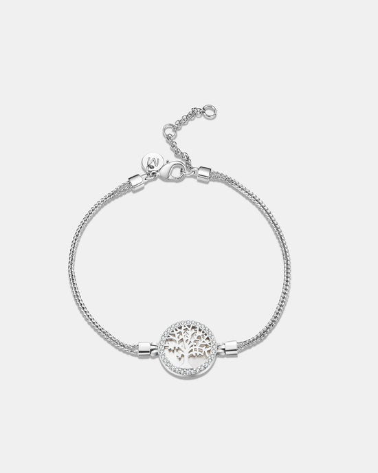 Tree of Life Silver Bracelet for Women with Colorful Zirconia – Raajraani