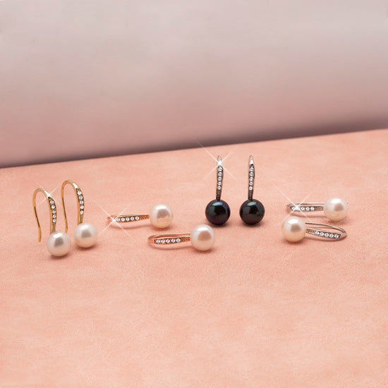 Rose Gold Barcelona Freshwater Earrings