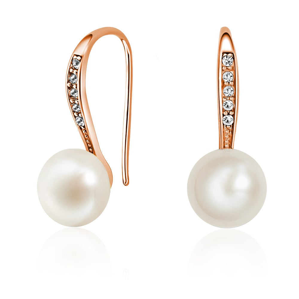 Load image into Gallery viewer, Rose Gold Barcelona Freshwater Earrings
