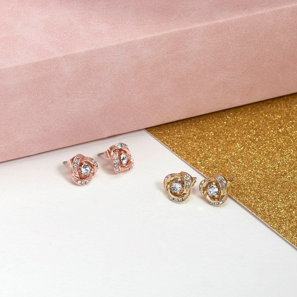 Golden Rosette Earrings