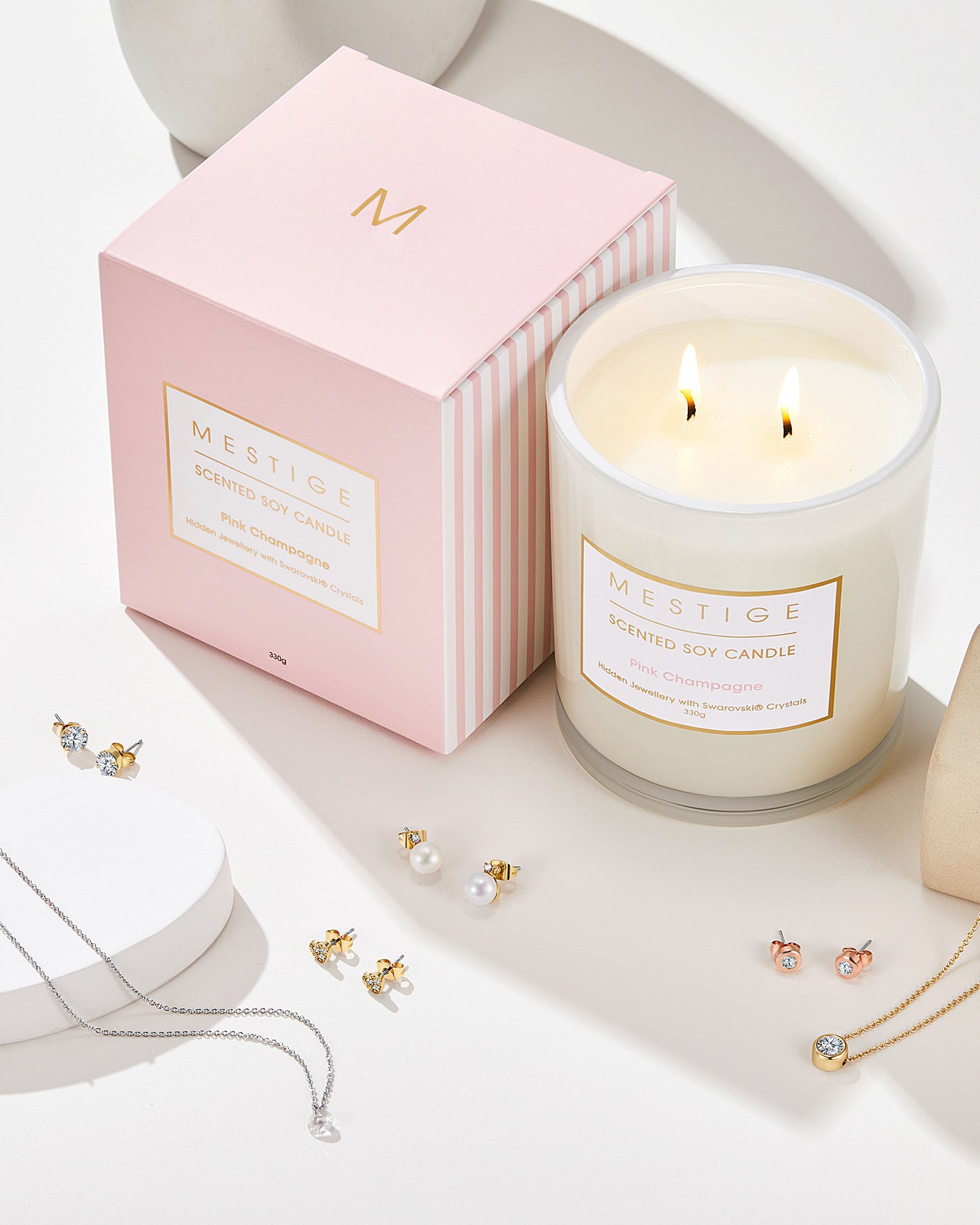 Pink Champagne Scented Candle - Lychee and Musk