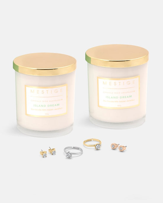 Duo Gift Set Island Dream Scented Soy Candle with Hidden Jewellery