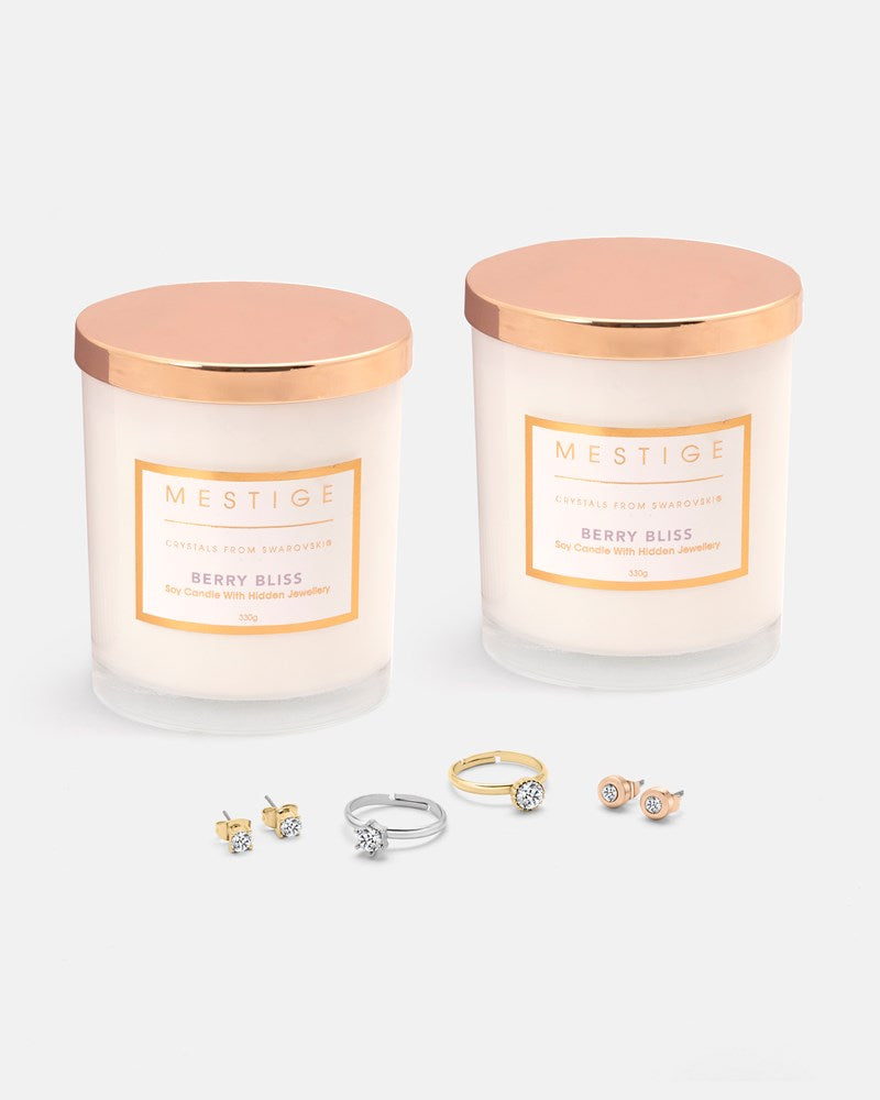 Duo Gift Set Creme Brulee Scented Soy Candle with Hidden Jewellery