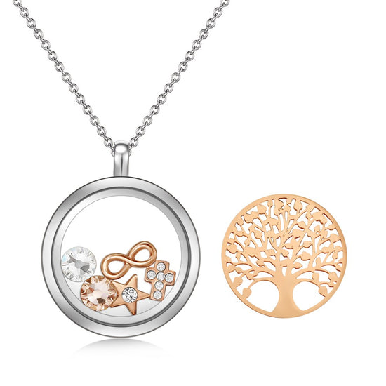 Load image into Gallery viewer, Holy Tree of Life Dual Floating Charm Necklace
