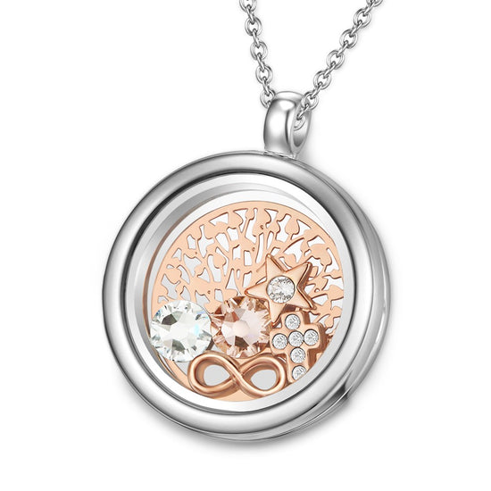 Load image into Gallery viewer, Holy Tree of Life Dual Floating Charm Necklace
