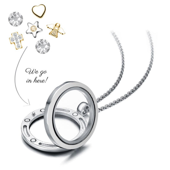 Load image into Gallery viewer, Little Angel Dual Floating Charm Necklace

